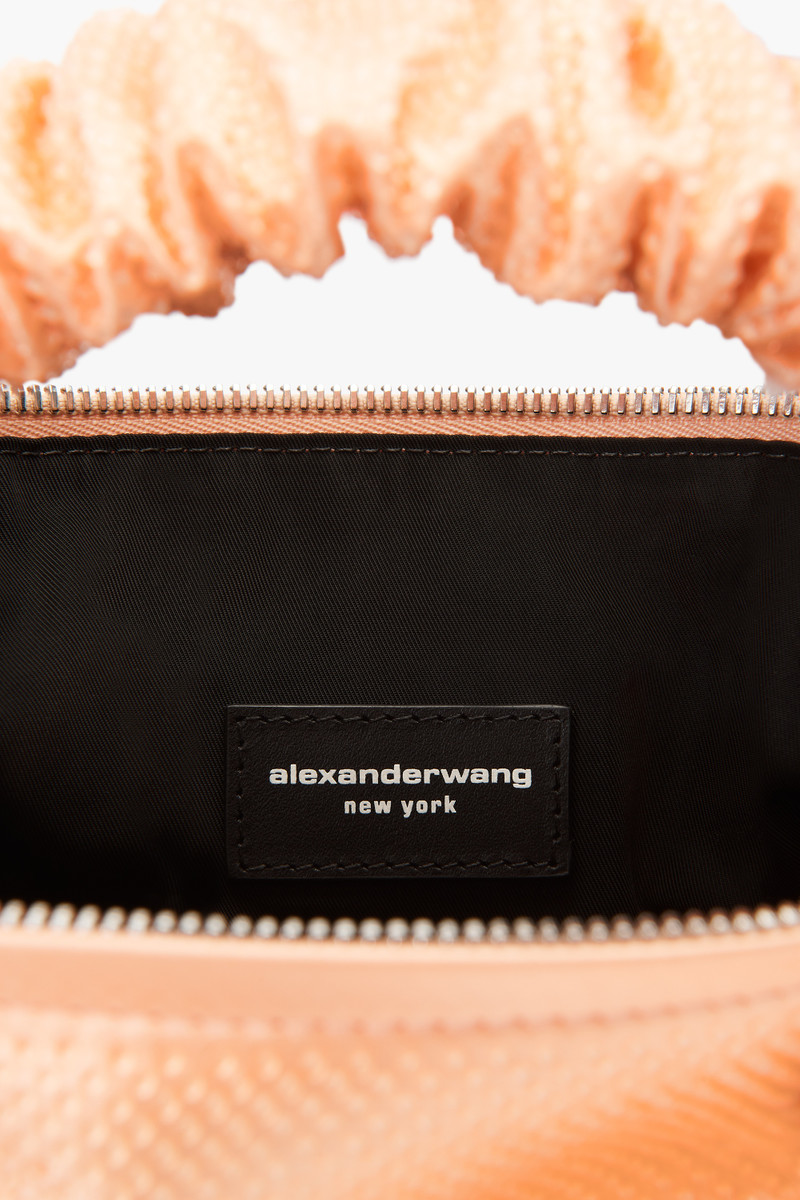 Alexander Wang SCRUNCHIE MINI BAG IN SATIN WITH CLEAR BEADS outlook