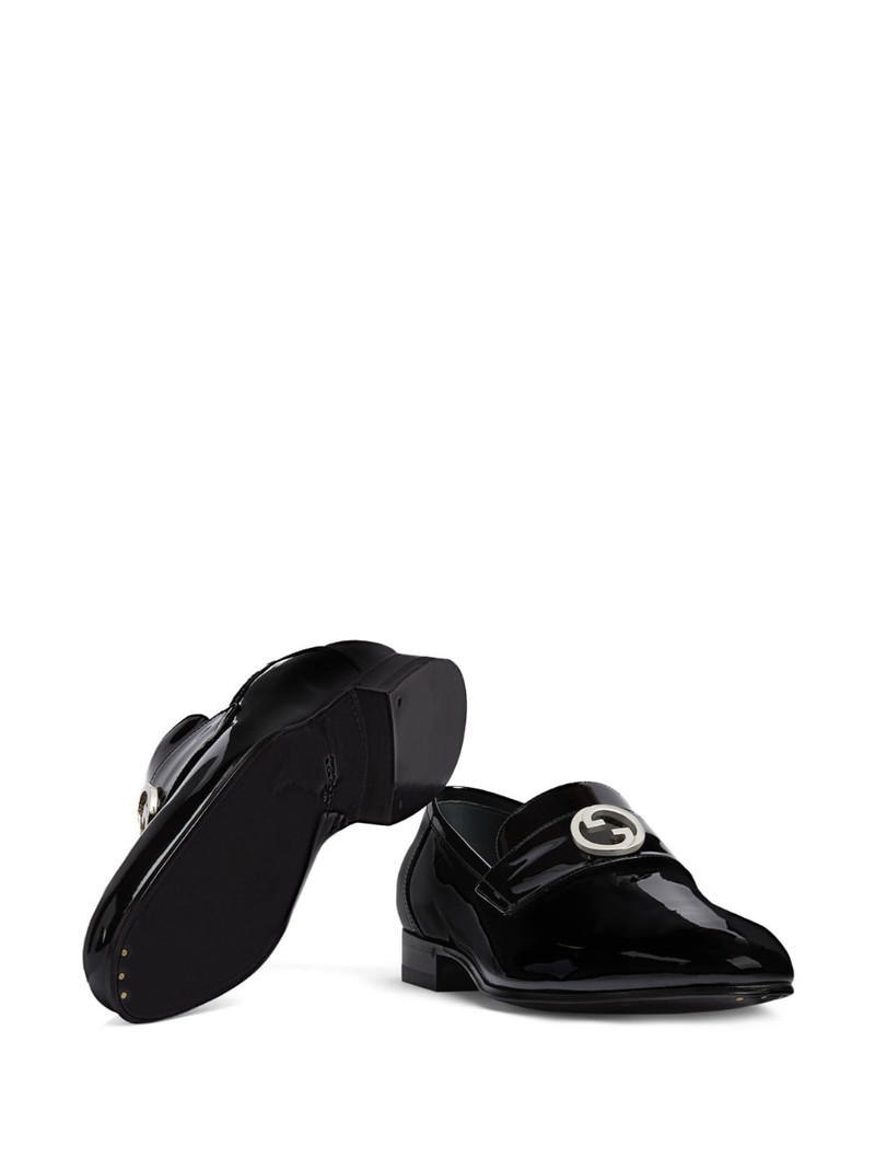 logo-plaque leather loafers 5