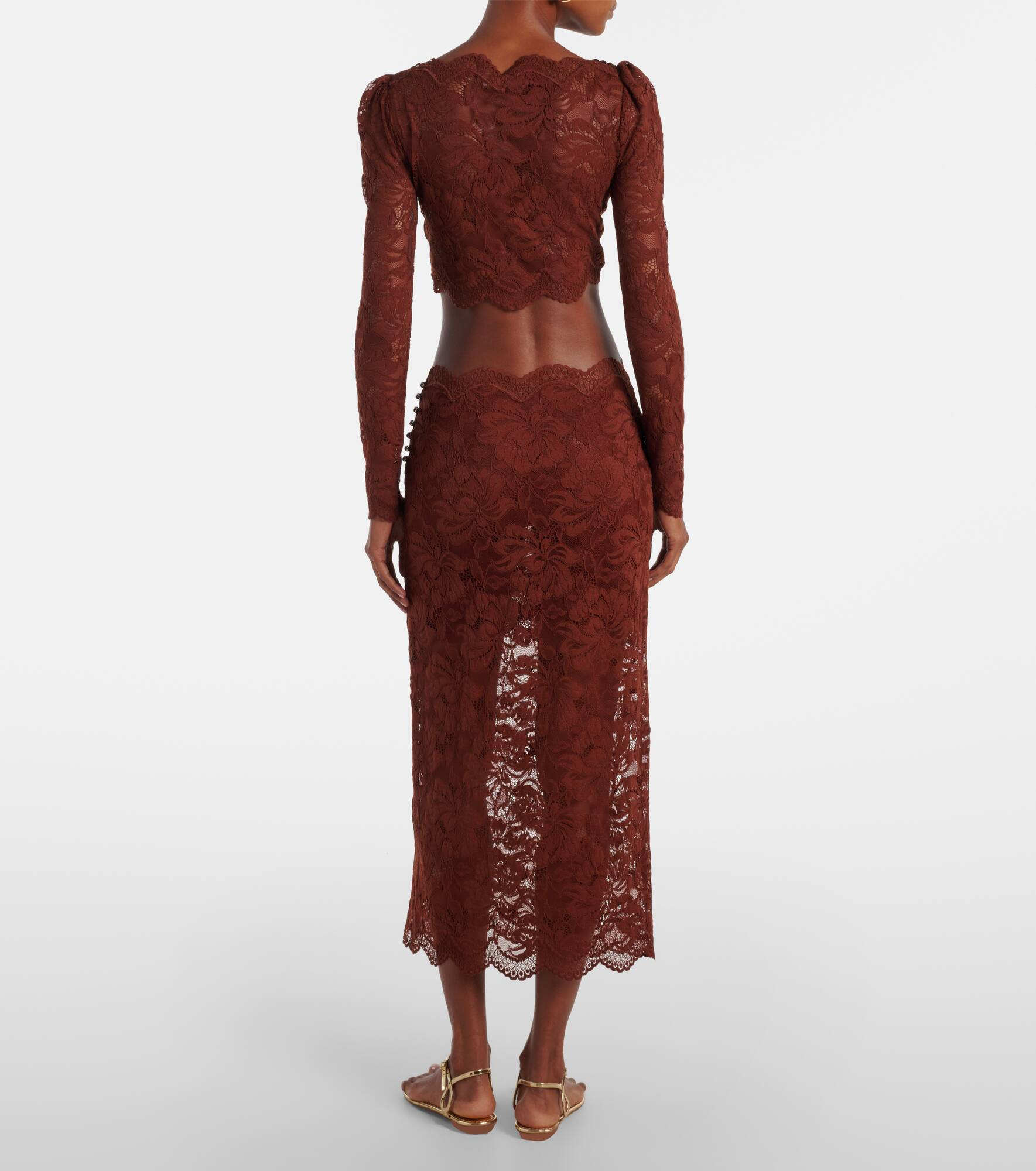 Floral lace crop top - 3