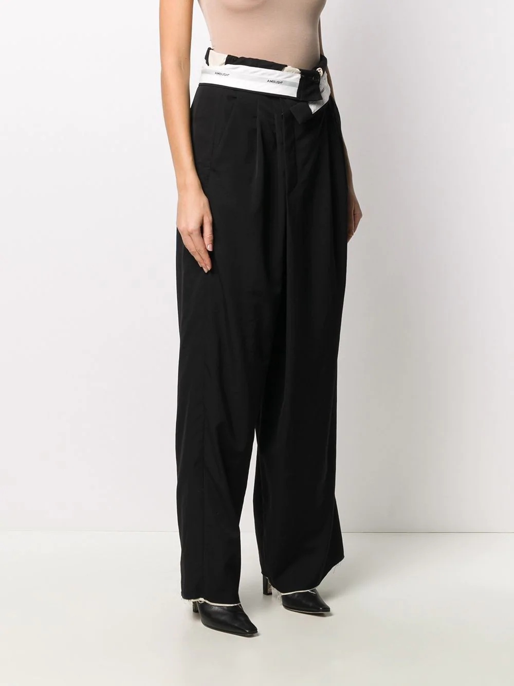  LADIES FOLDED TROUSERS 2 BLACK  - 3