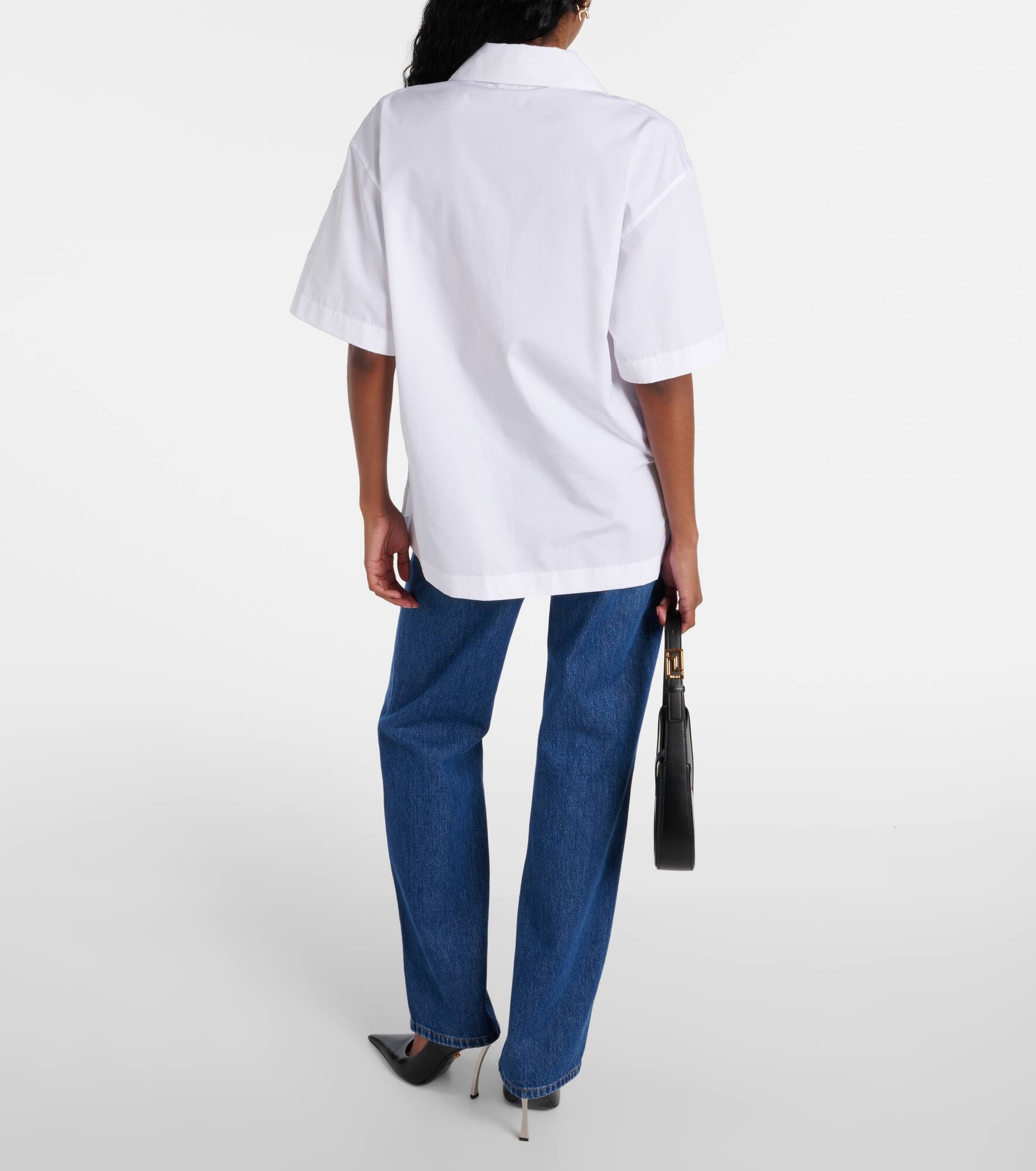Embroidered cotton poplin bowling shirt - 3