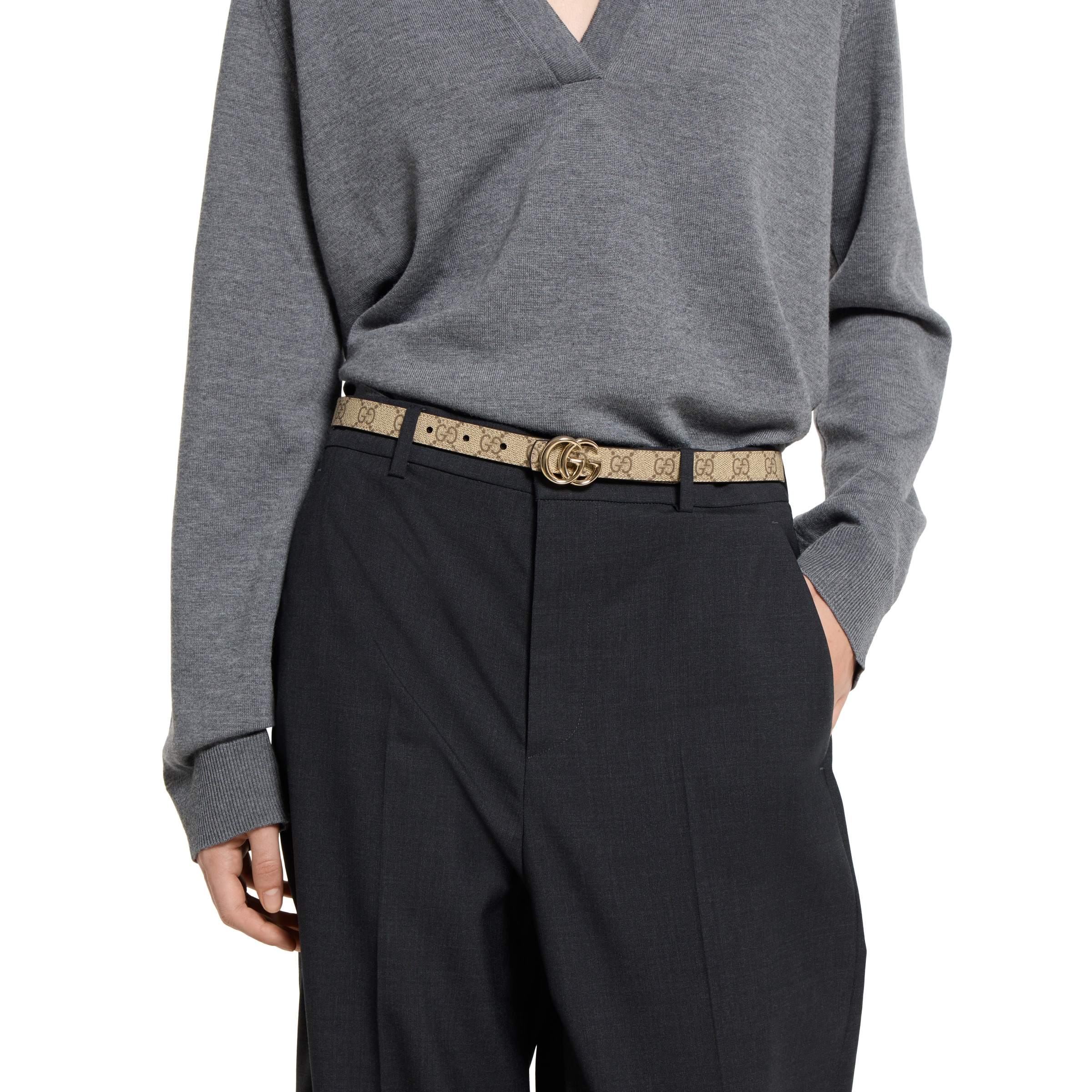 Reversible GG Marmont thin belt - 3