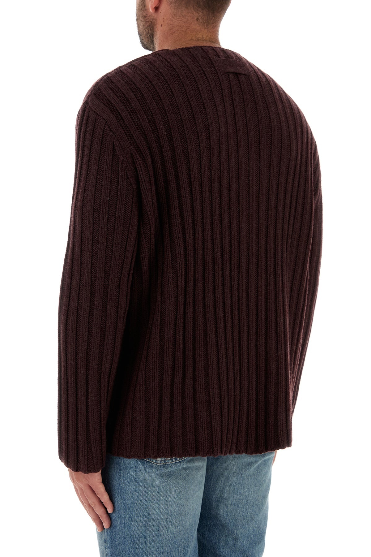 Burgundy cashmere cardigan - 4