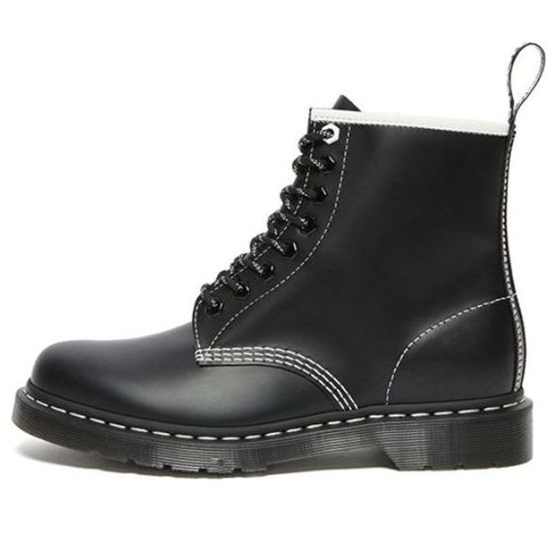 Dr.Martens 1460 Contrast Stitch Leather Lace Up Boots 'Black Smooth Leather' 27303001 - 1