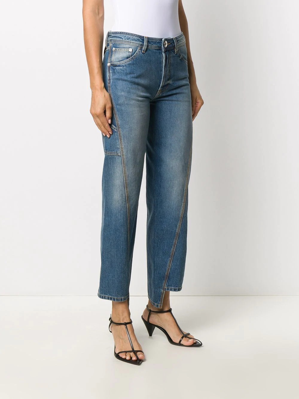 twist-seam cropped jeans - 3