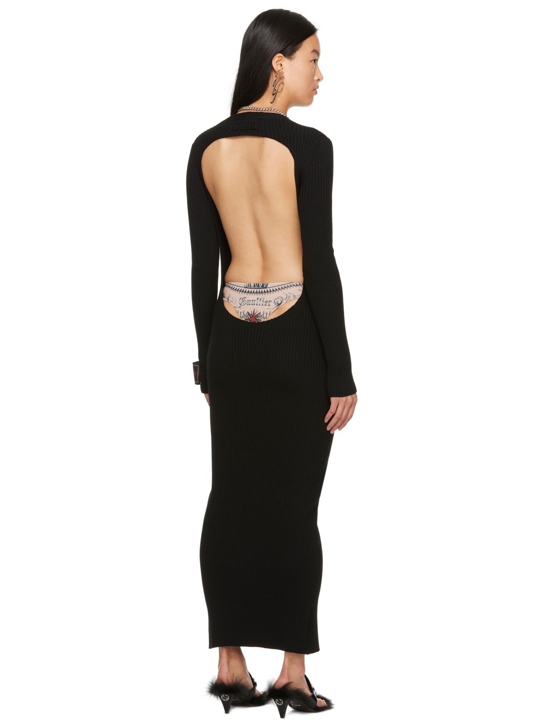 Black Eiffel Tower Midi Dress - 3