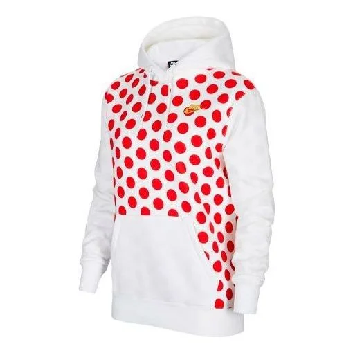 (WMNS) Nike Sportswear Pullover Hoodie 'White Red' CQ7779-167 - 1