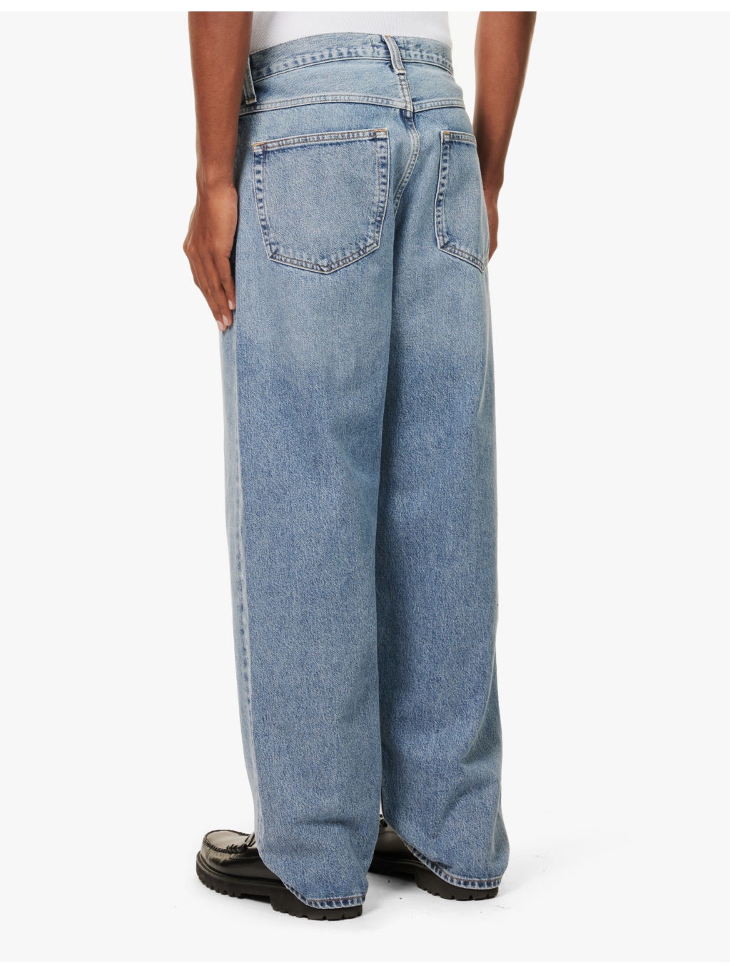 Fusion faded-wash tapered-leg recycled-denim jeans - 4