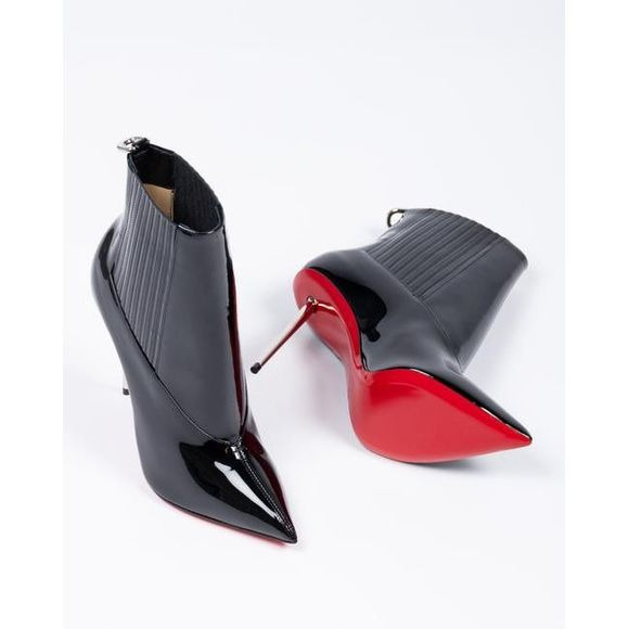 CHRISTIAN LOUBOUTIN Black Patent Leather 100 Epic Boots/Booties - 3