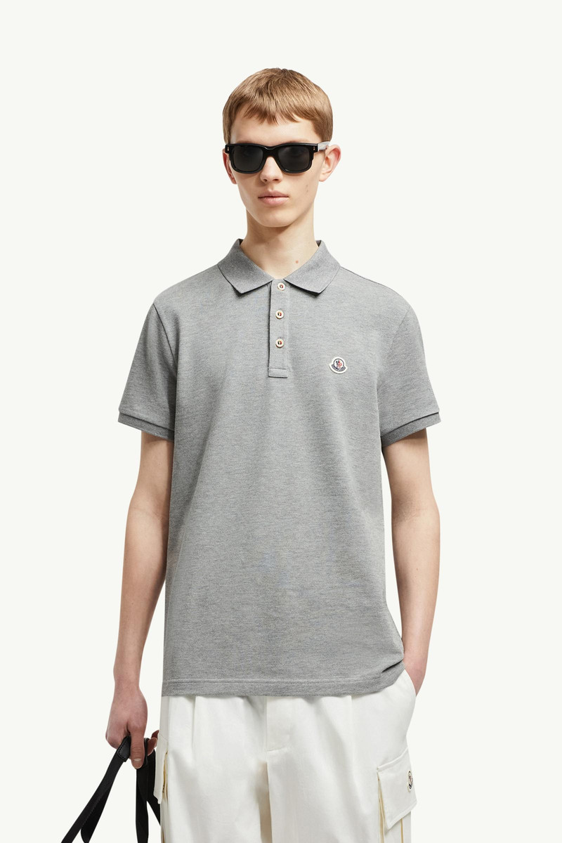 Moncler Logo Patch Cotton Polo Shirt outlook
