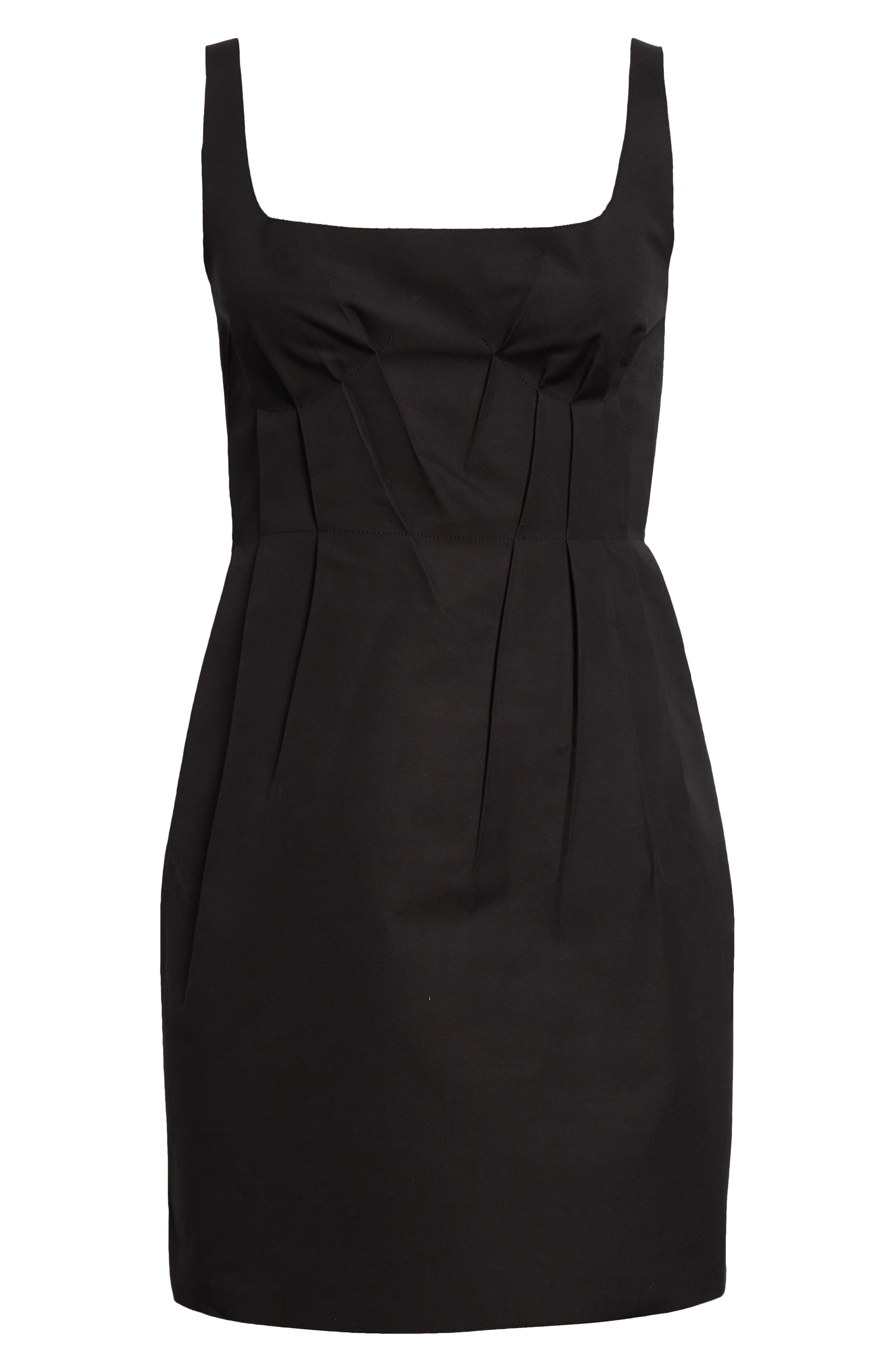 Marni Pleated Square Neck Minidress in 00N99 Black at Nordstrom - 5
