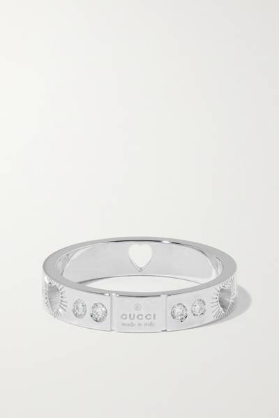 GUCCI Icon 18-karat white gold diamond ring outlook