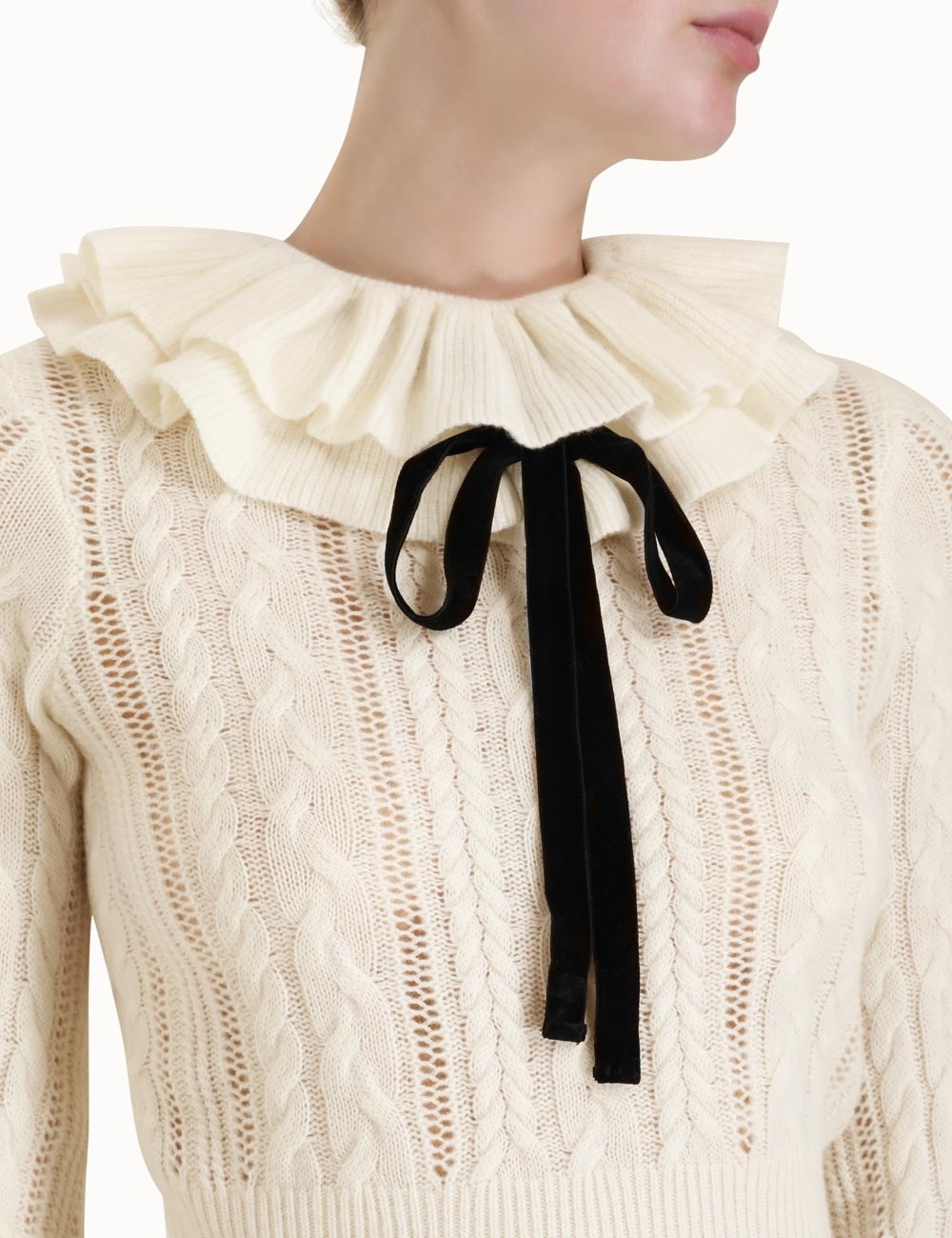 LUMINOSITY FRILL NECK SWEATER - 7