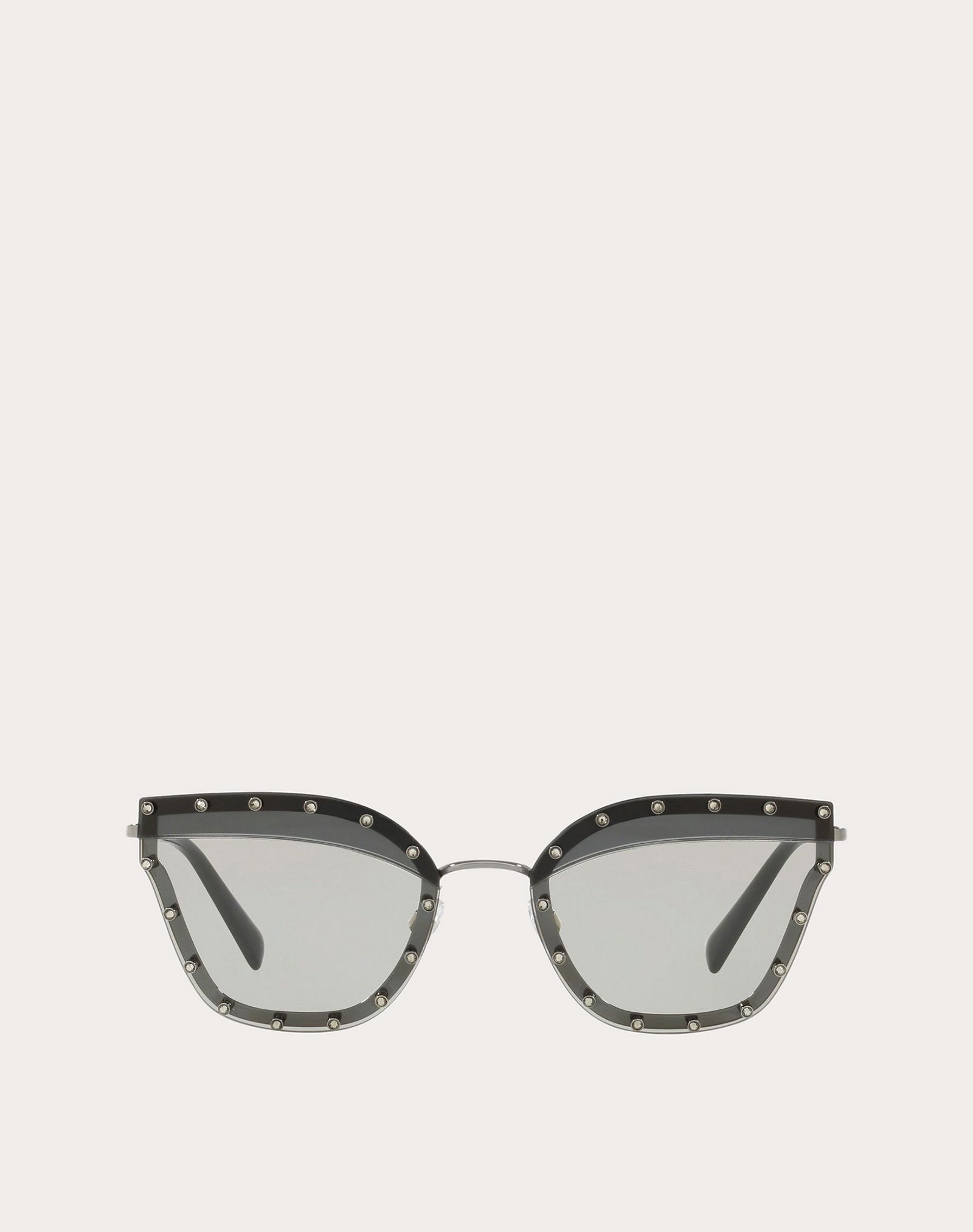 CRYSTAL STUDDED CAT-EYE METAL SUNGLASSES - 1