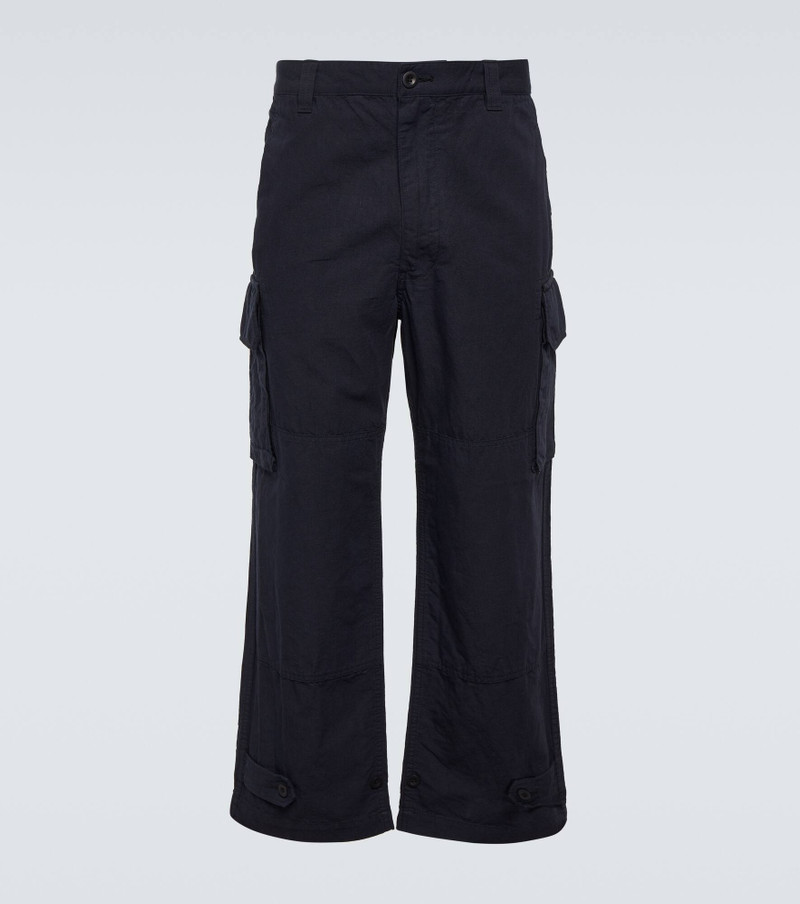 Cotton and linen cargo pants - 1