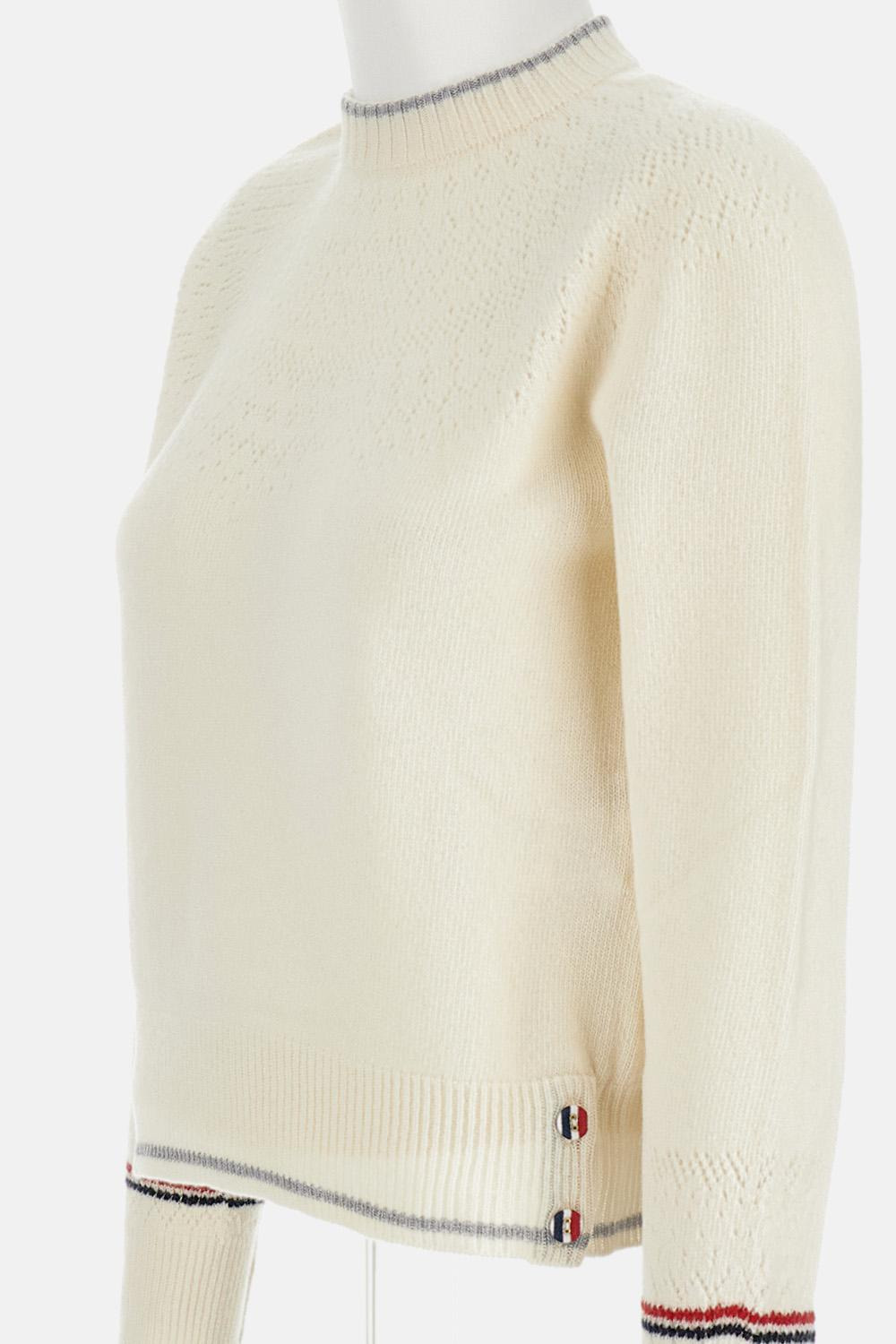 Pointelle Crewneck Sweater - 4