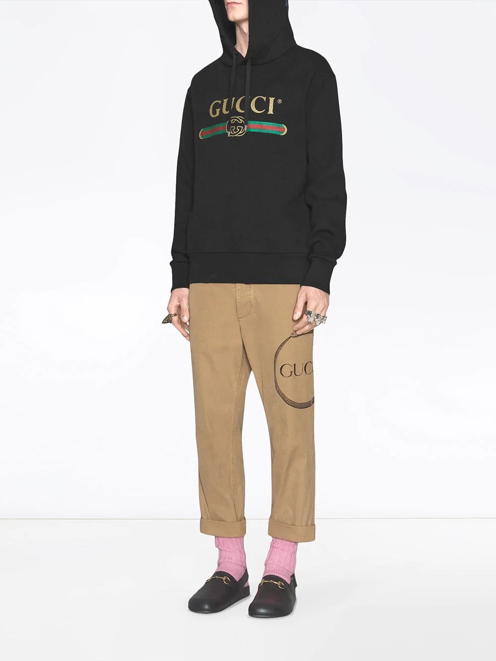 Gucci Ouroboros print chino trousers - 2