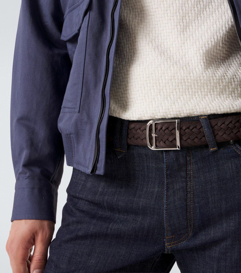 Brioni Braided suede belt outlook