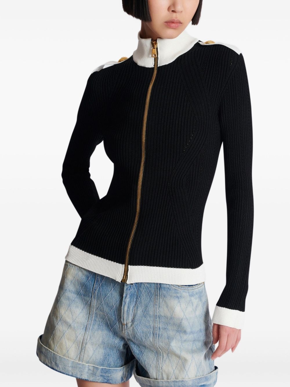 ribbed-knit cardigan - 5