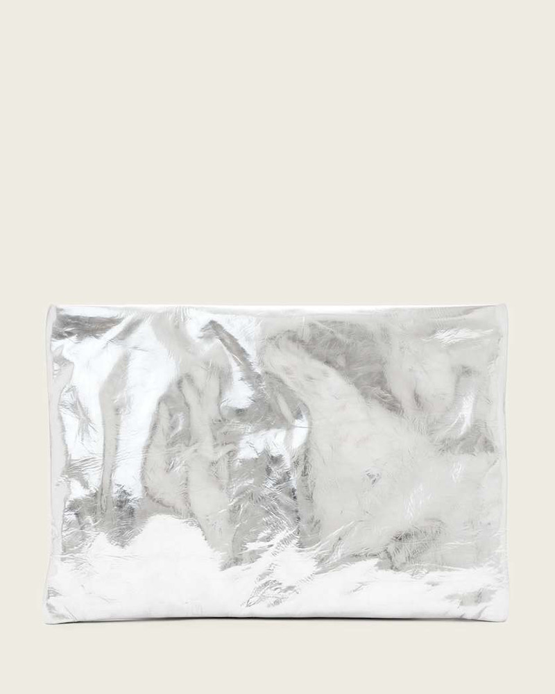 BETTINA OVERSIZED METALLIC LEATHER CLUTCH BAG 1