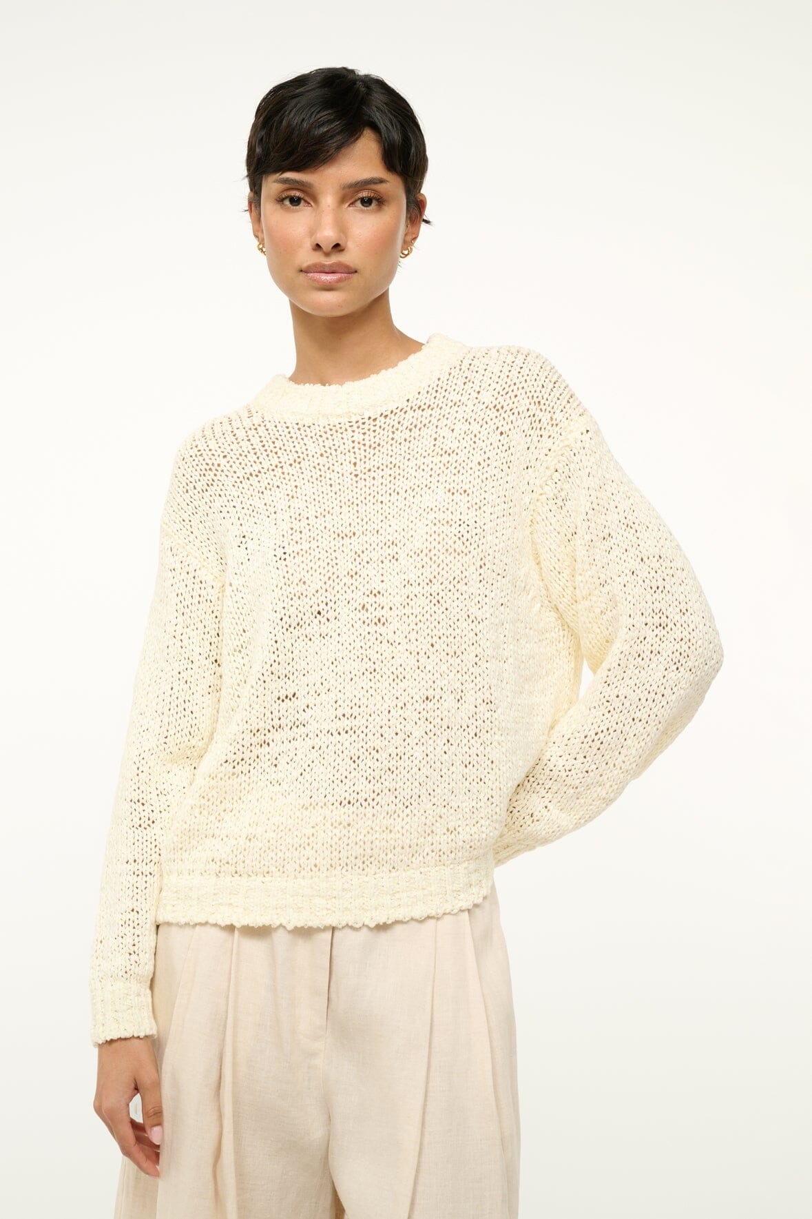 STAUD CALA SWEATER IVORY - 4