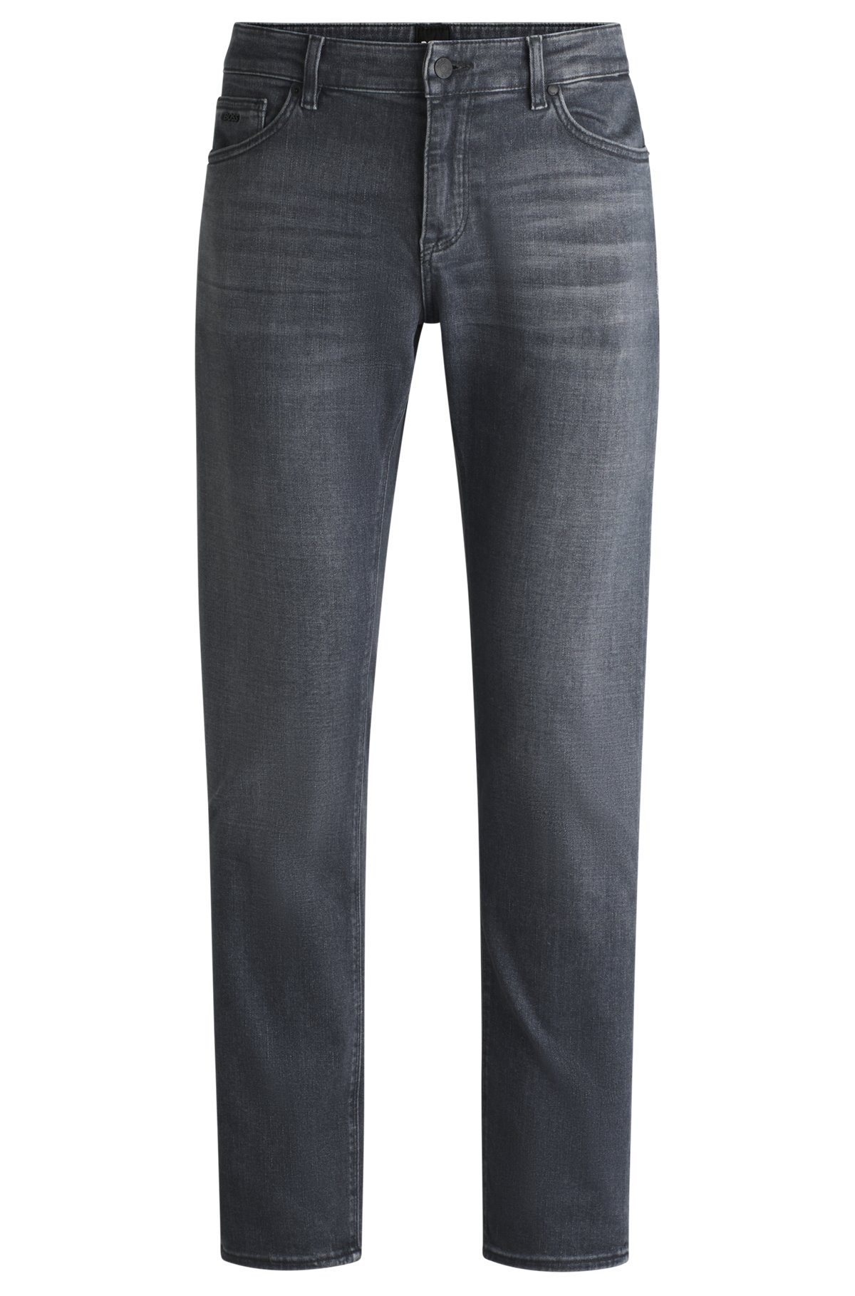REGULAR-FIT JEANS IN GRAY ITALIAN SOFT-TOUCH DENIM - 1