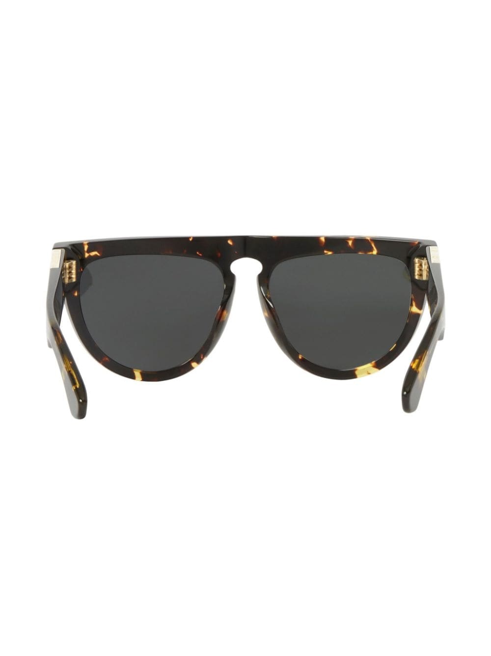 tortoiseshell-effect round-frame sunglasses - 3