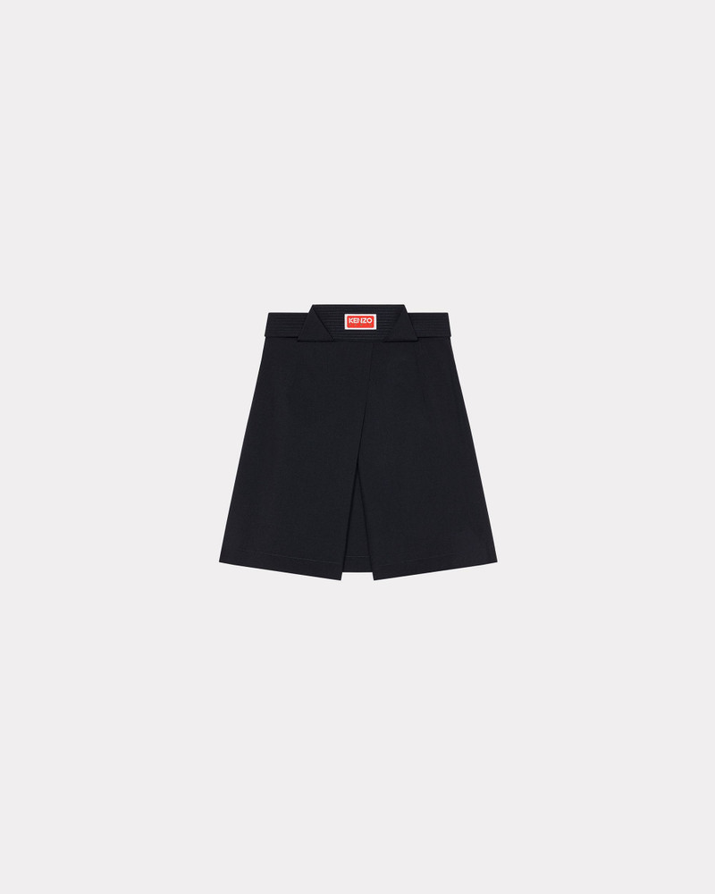 Pleated wool mini skirt - 1