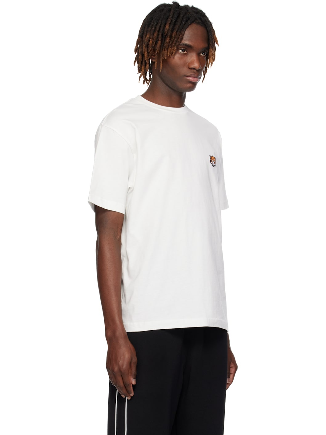 White  Paris 'KENZO Happy Tiger' Embroidered T-shirt - 2