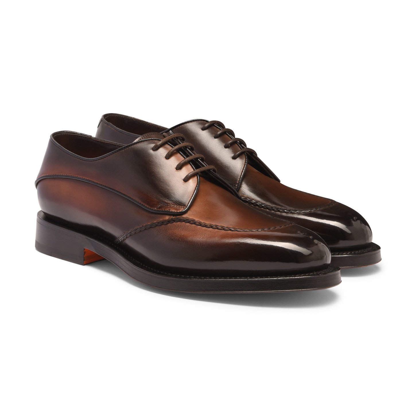 Men's dark brown leather Derby shoe - 3