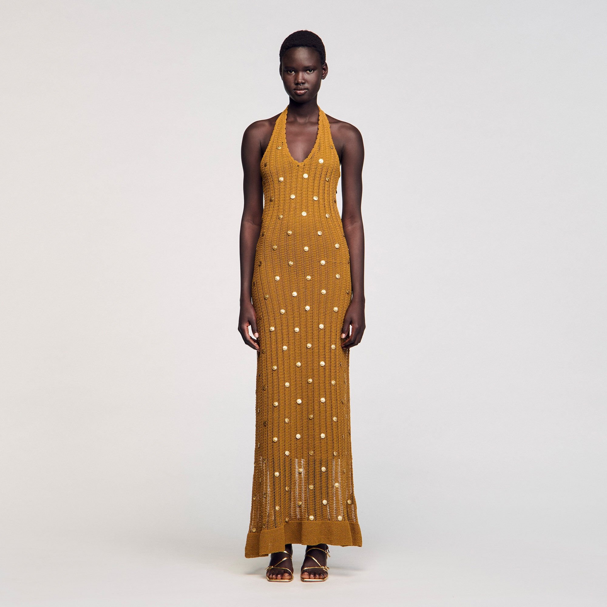 MAXI KNIT DRESS WITH FRINGES - 2