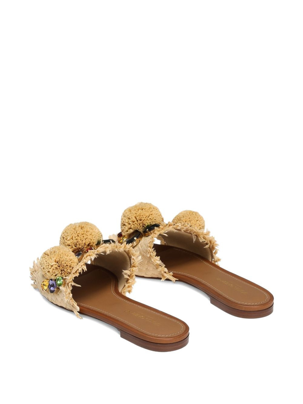 pompom raffia slides - 3