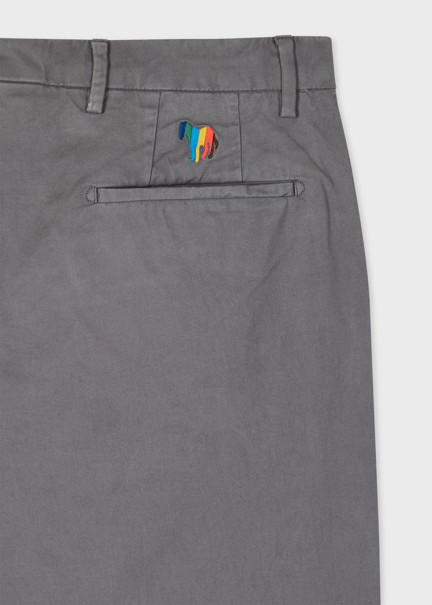Mid-Fit Grey Stretch-Cotton 'Broad Stripe Zebra' Chinos - 2