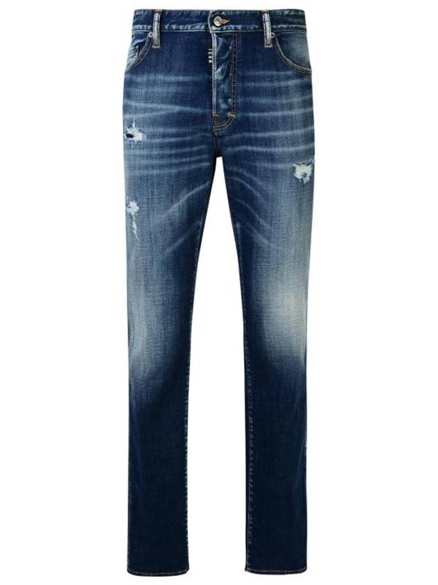 Washed Regular Straight Jeans Blue - 1