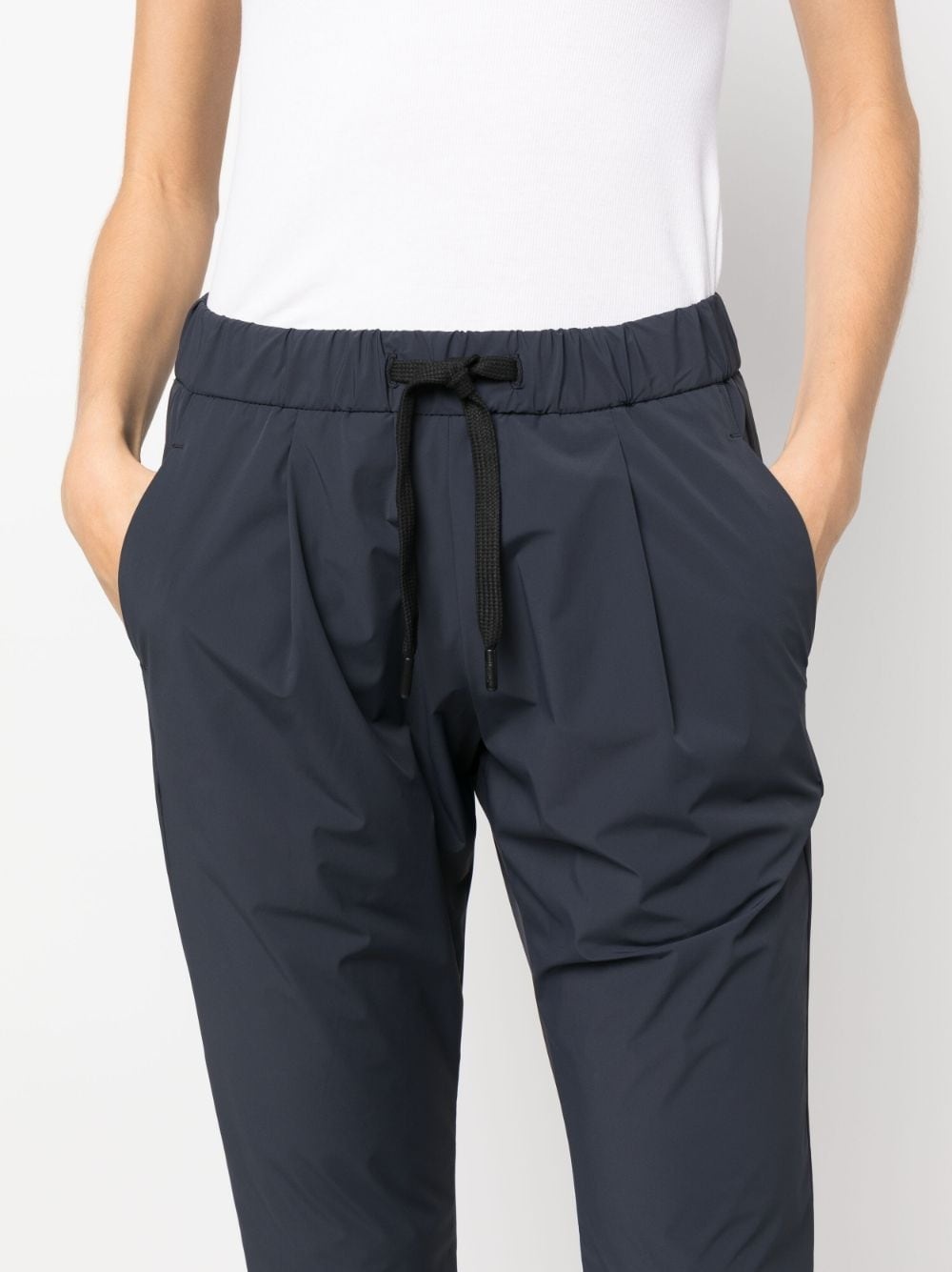 drawstring-tie tapered trousers - 5
