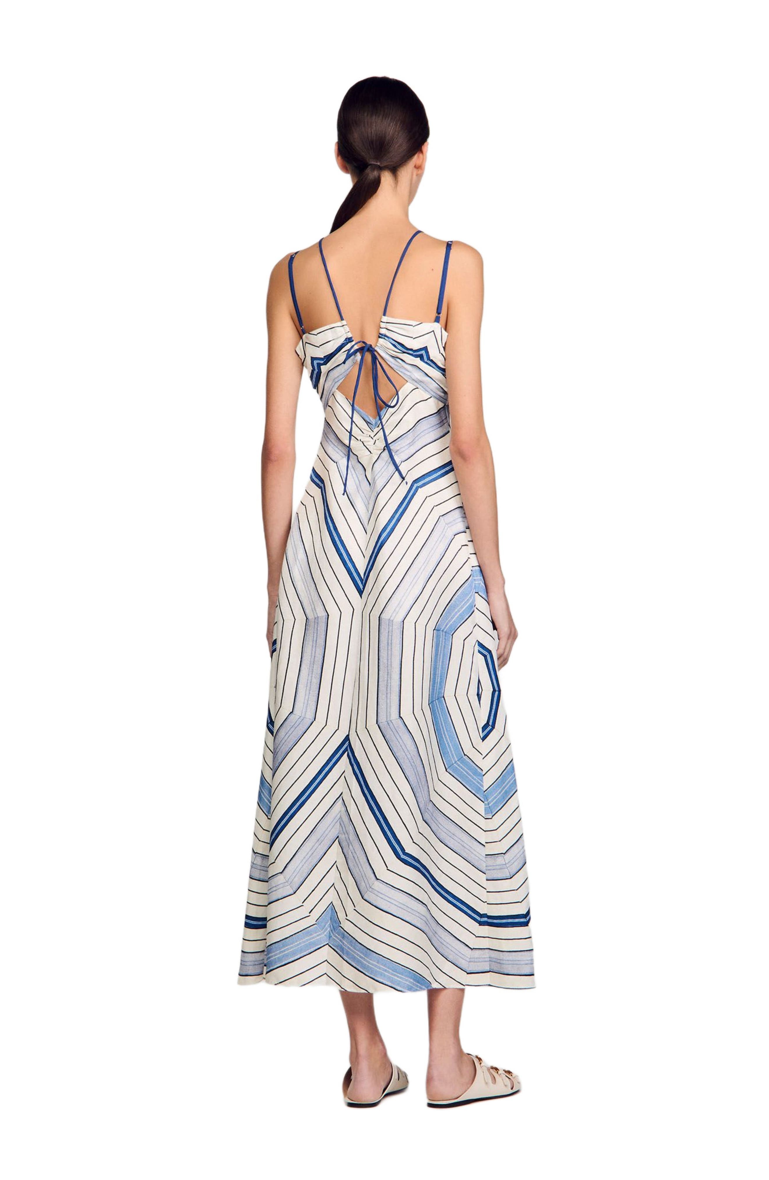 SANDRO Spiral-motif maxi dress in Sky Blue at Nordstrom - 2