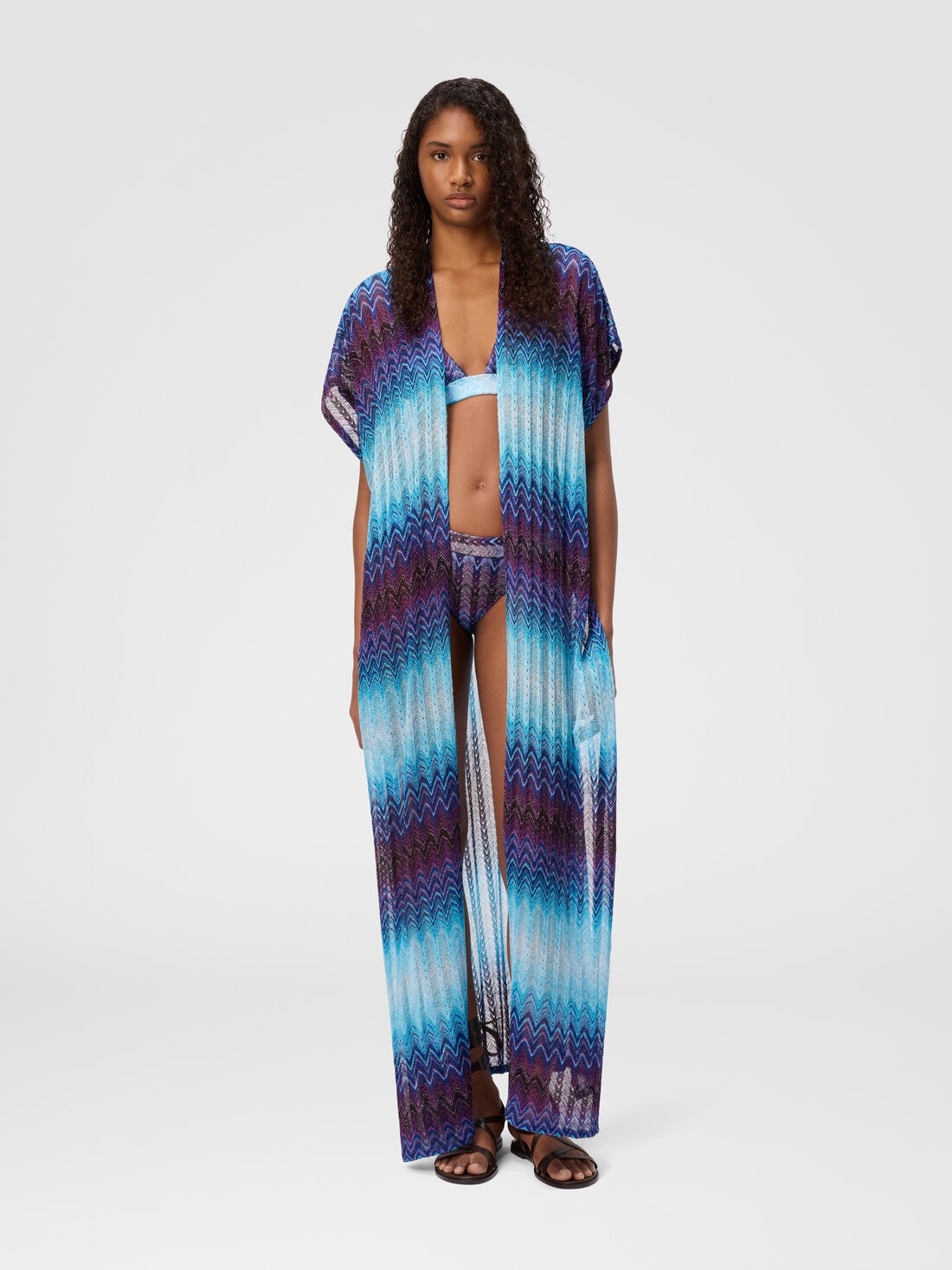 Long cover-up with V-neck - 2