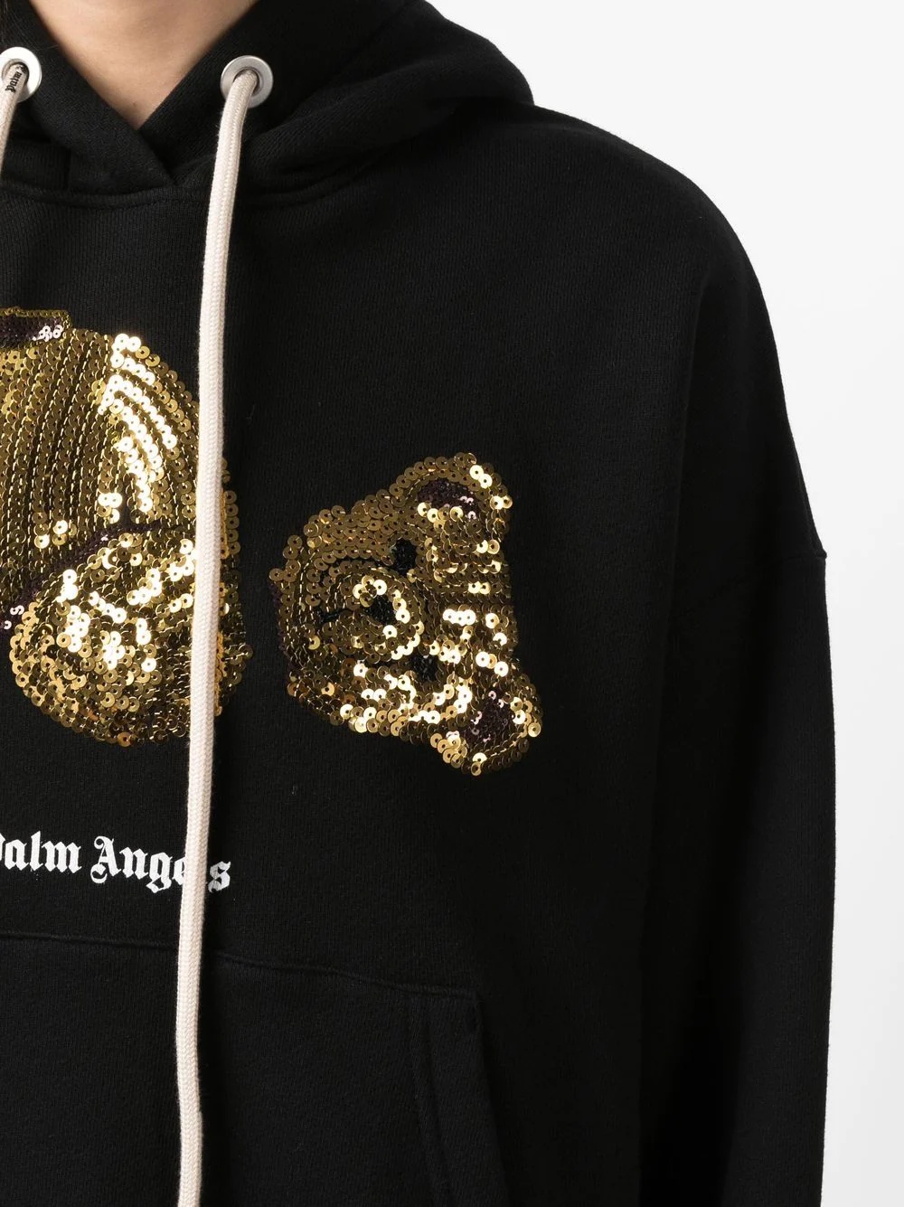 sequined-bear oversized hoodie - 5