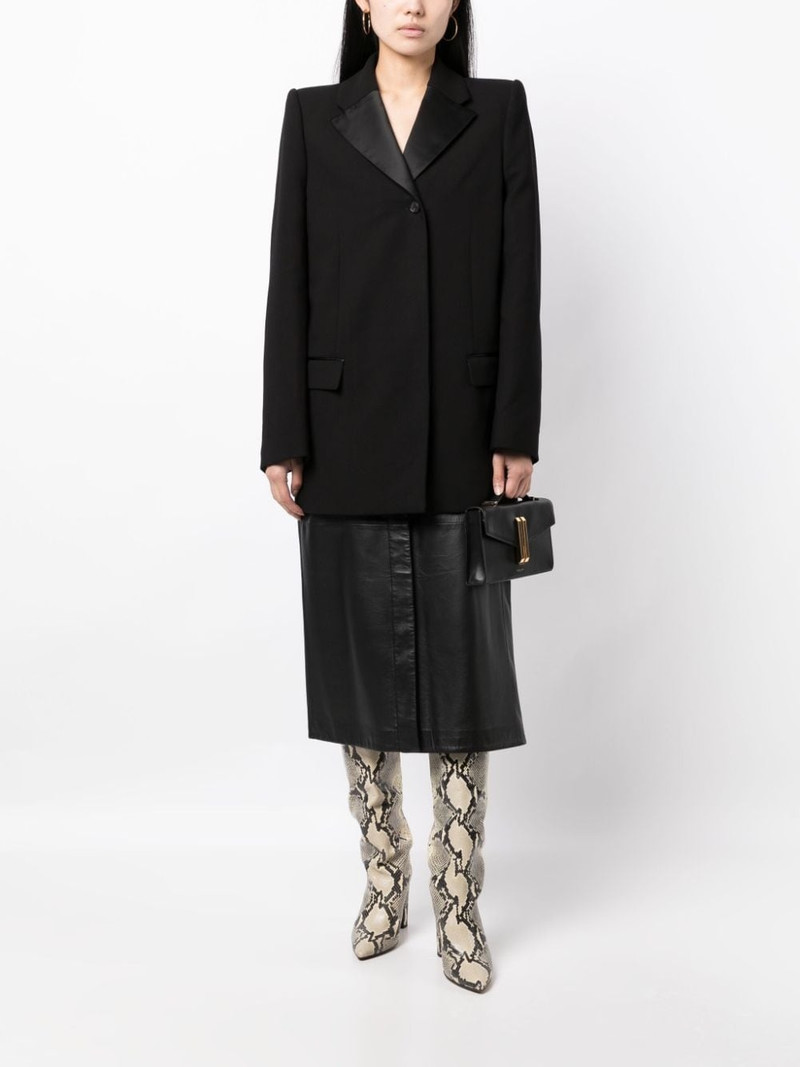 KHAITE single-breasted cotton-blend blazer outlook