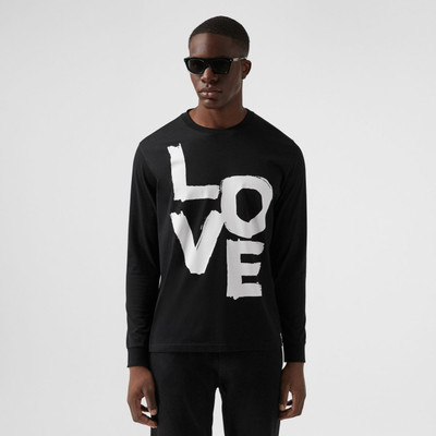 Burberry Long-sleeve Love Print Cotton Top outlook