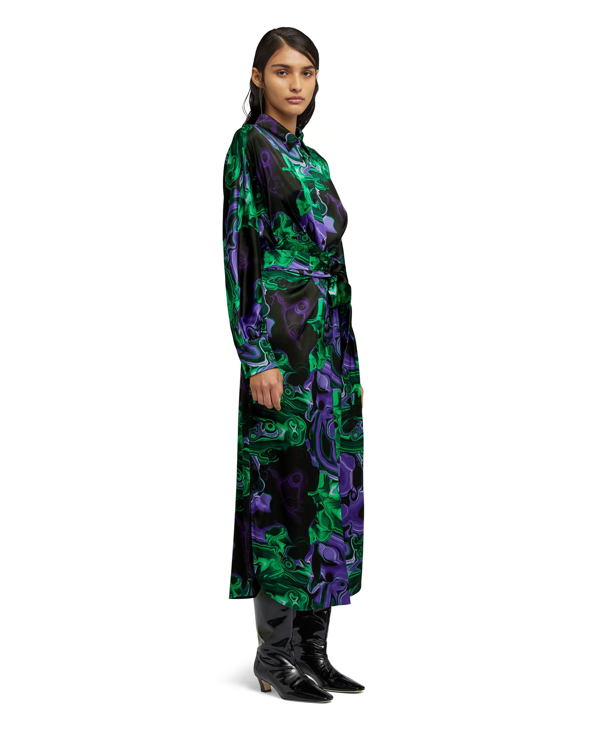 Chemisier dress with "Magma" print - 4