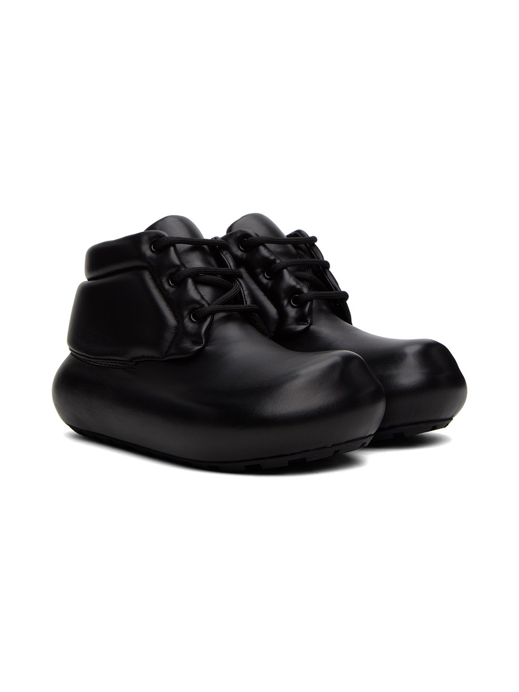 Black Padded Ankle Boots - 4
