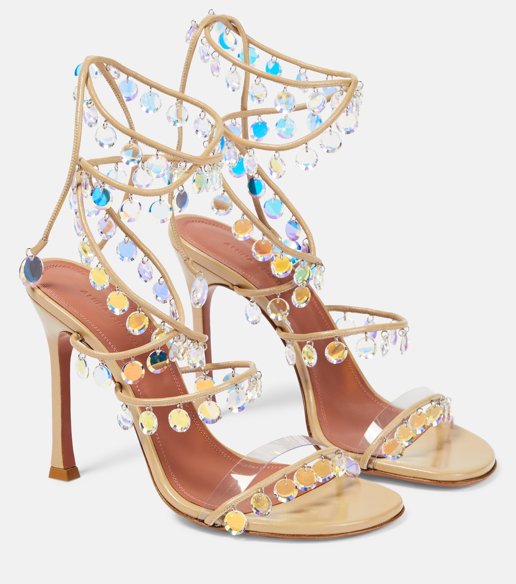 Tina 105 embellished leather sandals - 1