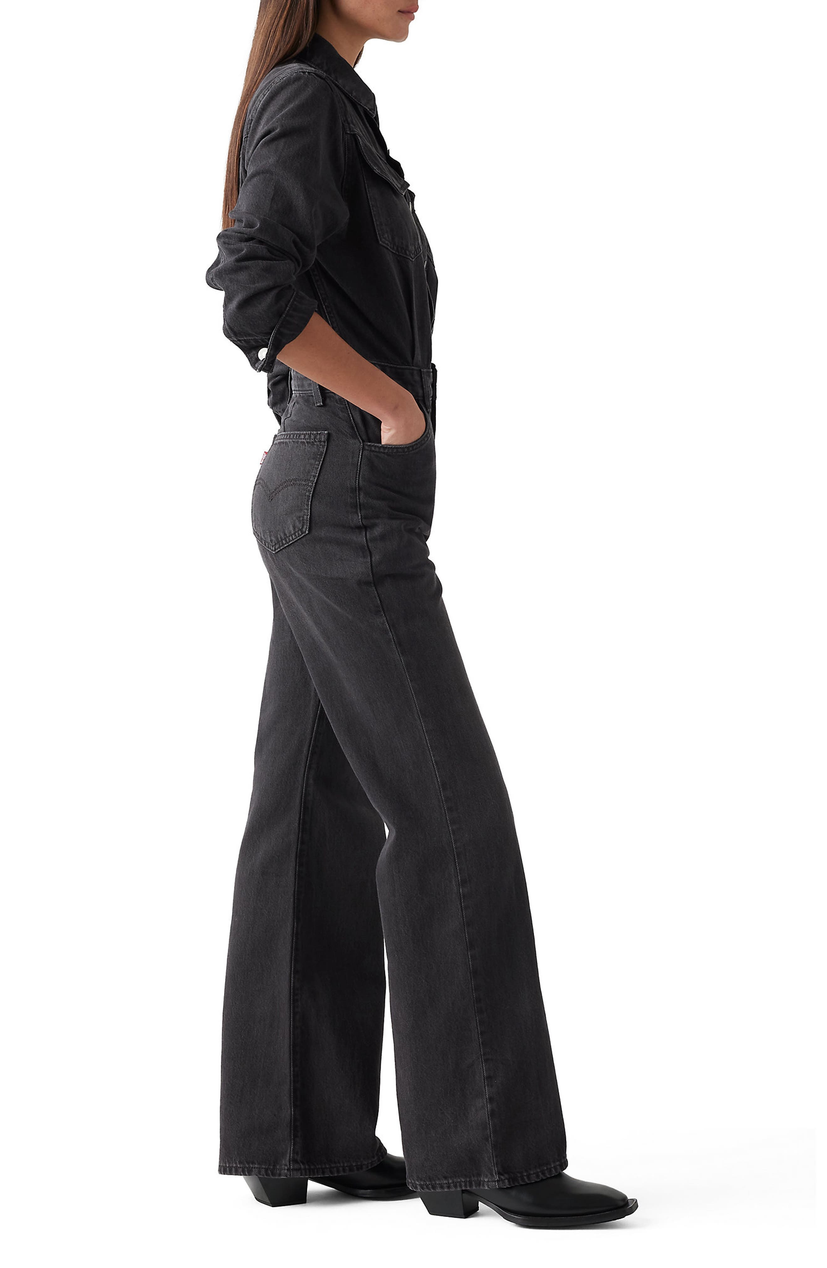 levi's Western Long Sleeve Denim Jumpsuit in Travel Suit at Nordstrom - 3
