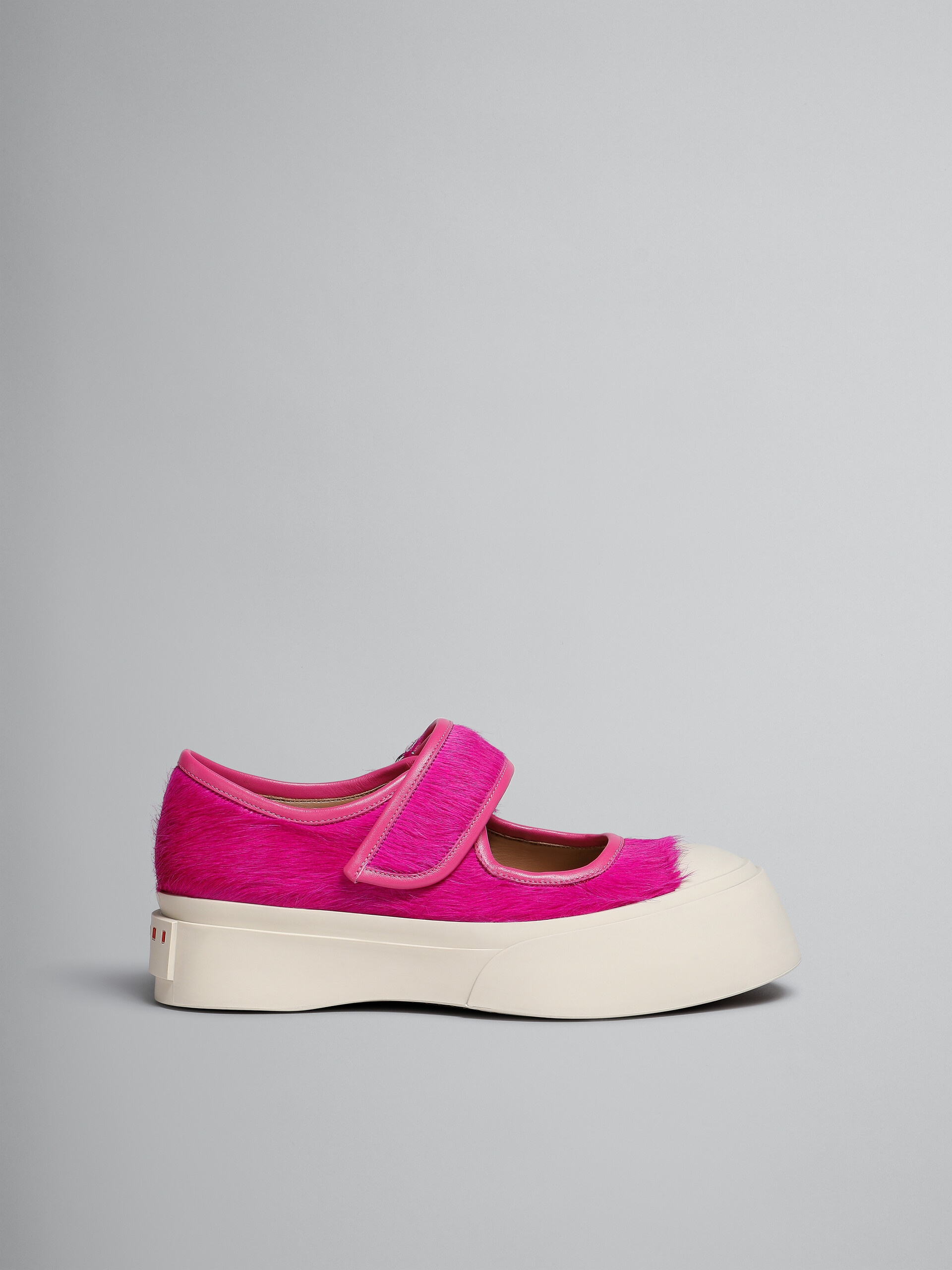 FUCHSIA LONG-HAIR CALFSKIN MARY JANE SNEAKER - 1