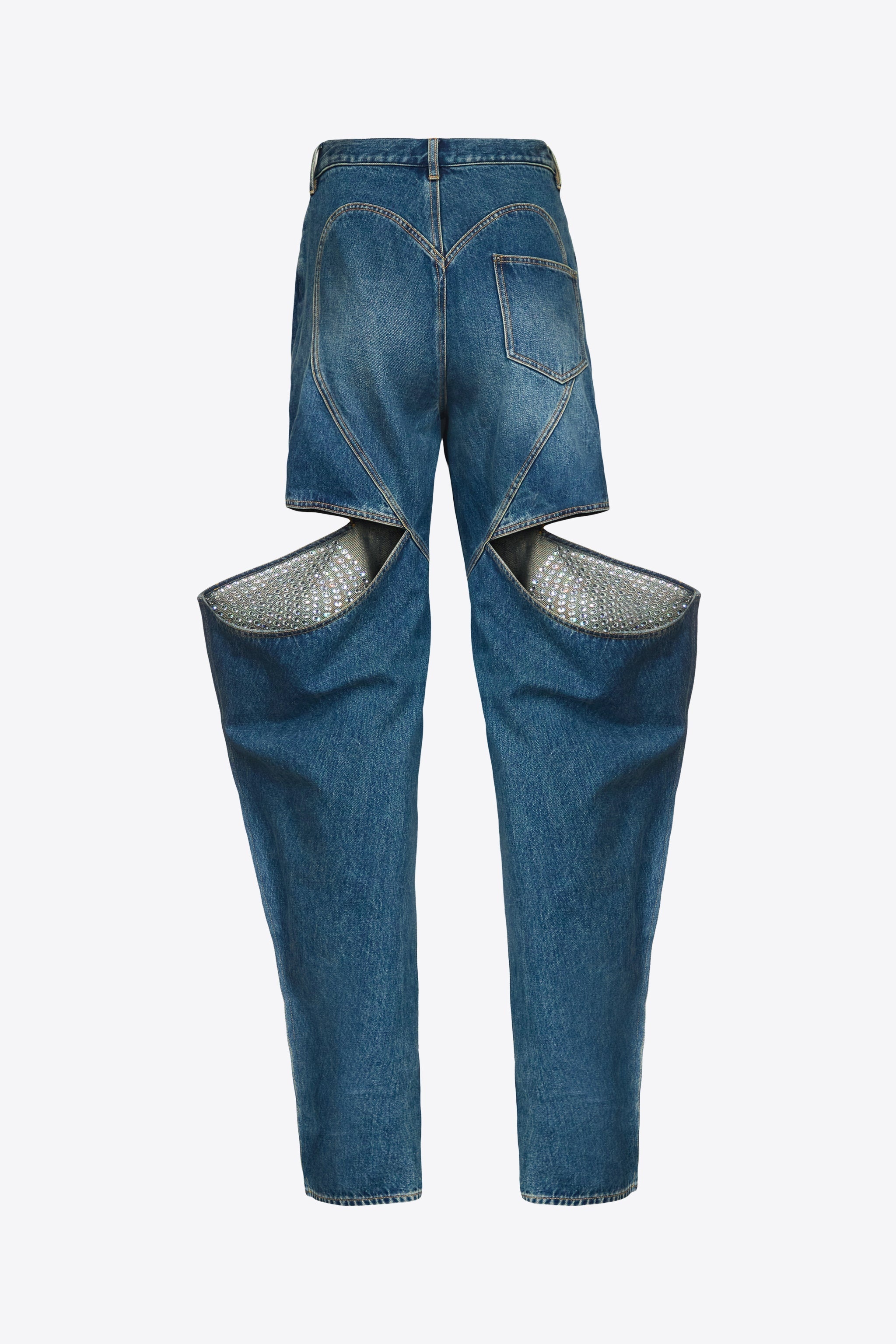 CRYSTAL EMBELLISHED SLIT JEAN - 2
