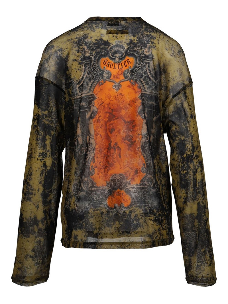 Jean Paul Gaultier printed sheer T-shirt outlook