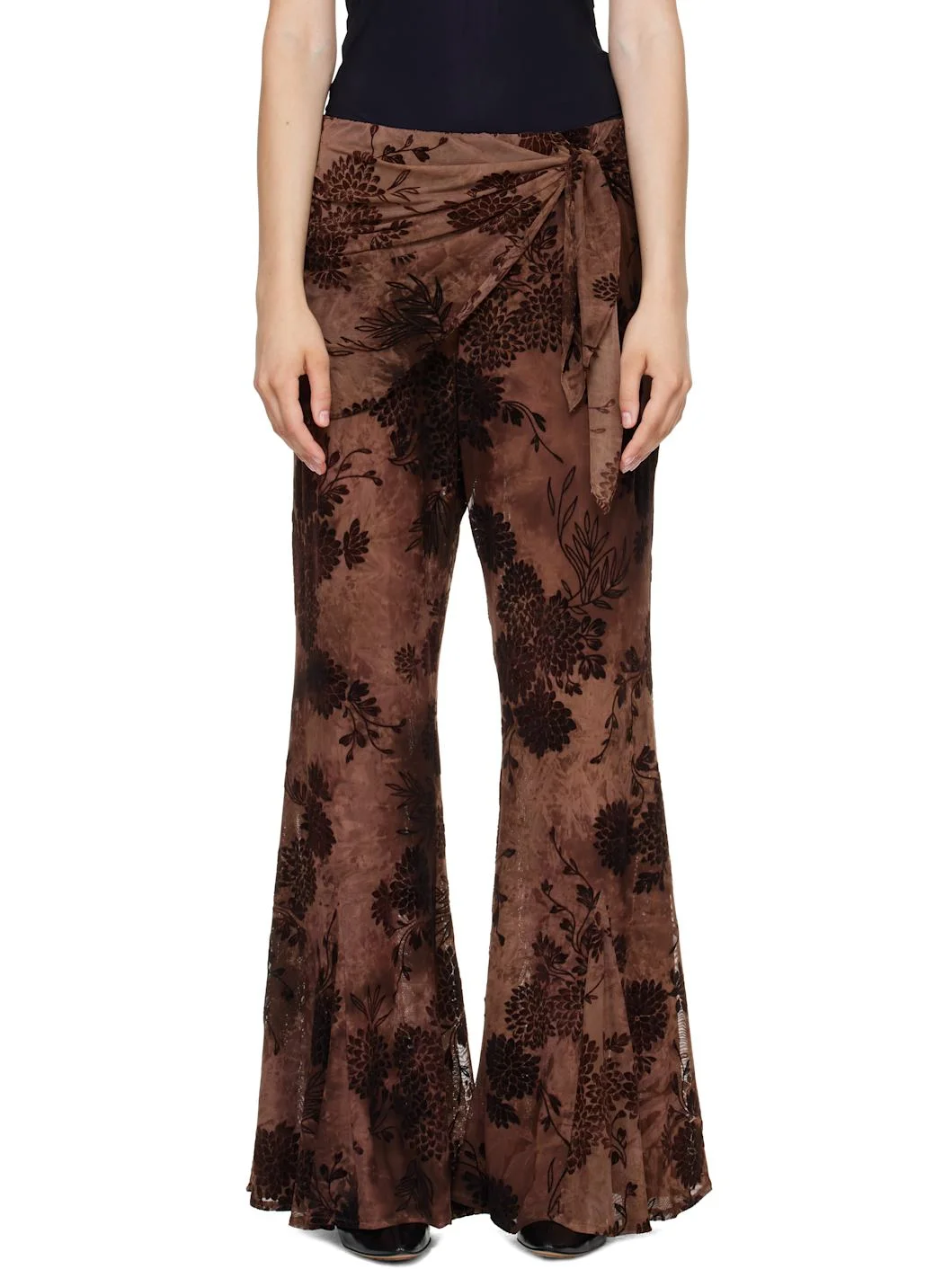 Brown Dahlia Tulle Lounge Pants - 1