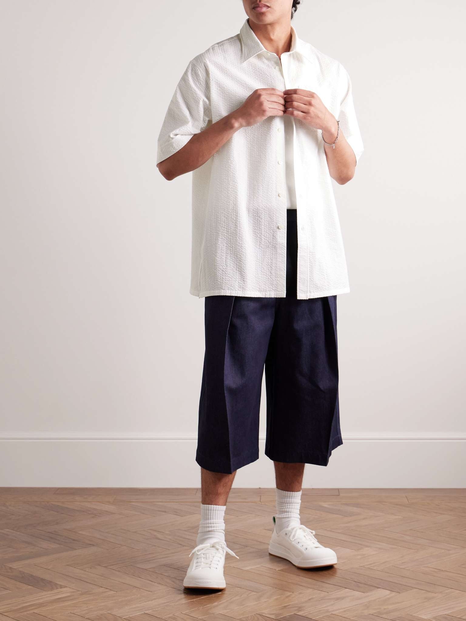 Oversized Cotton-Seersucker Shirt - 2