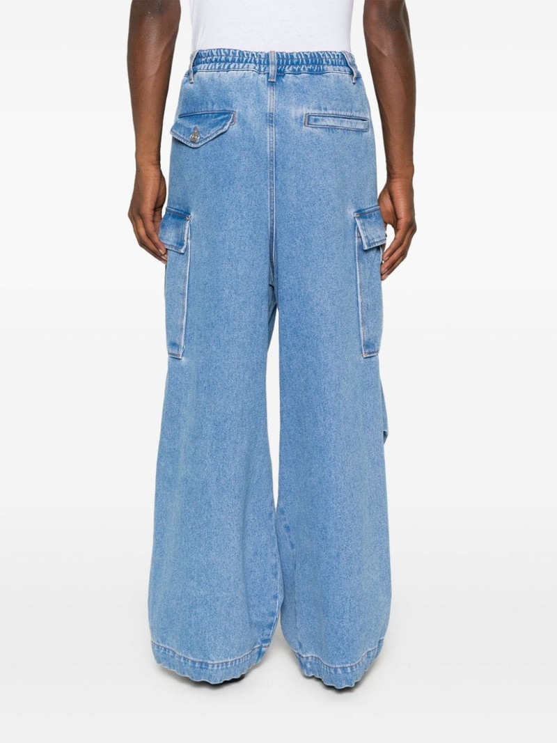 logo-embroidered cargo jeans 4